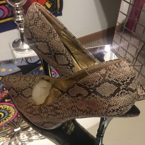Snake print heels